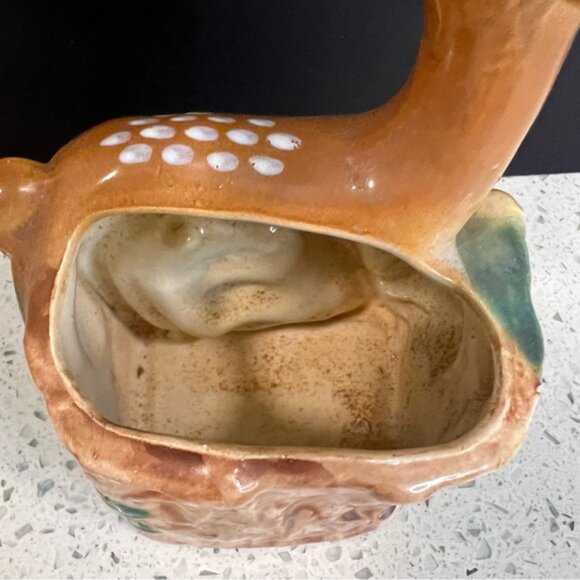 Vintage SHAFFORD Deer Planter Bambi Hand Painted Decorated Vase Japan MCM - Picture 5 of 11